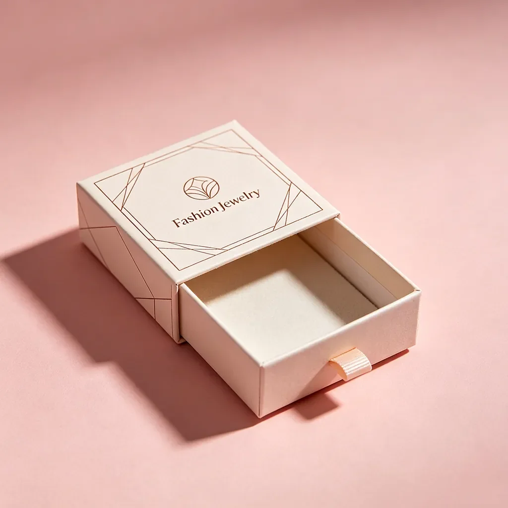 Embossed pink jewelry drawer box Fashion Jewelry brand texture Zhengyang Printing Dongguan