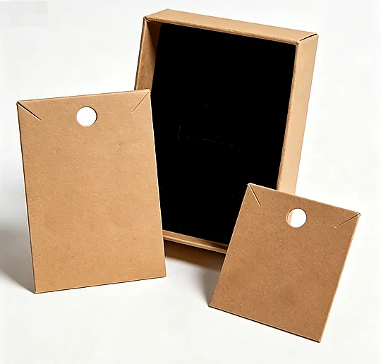 Jewelry display card closed state necklace earring ring card front view Zhengyang Printing Dongguan China