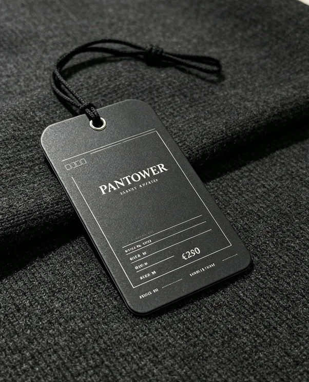 Hang tag closed state clothing tag front view Zhengyang Printing Dongguan China