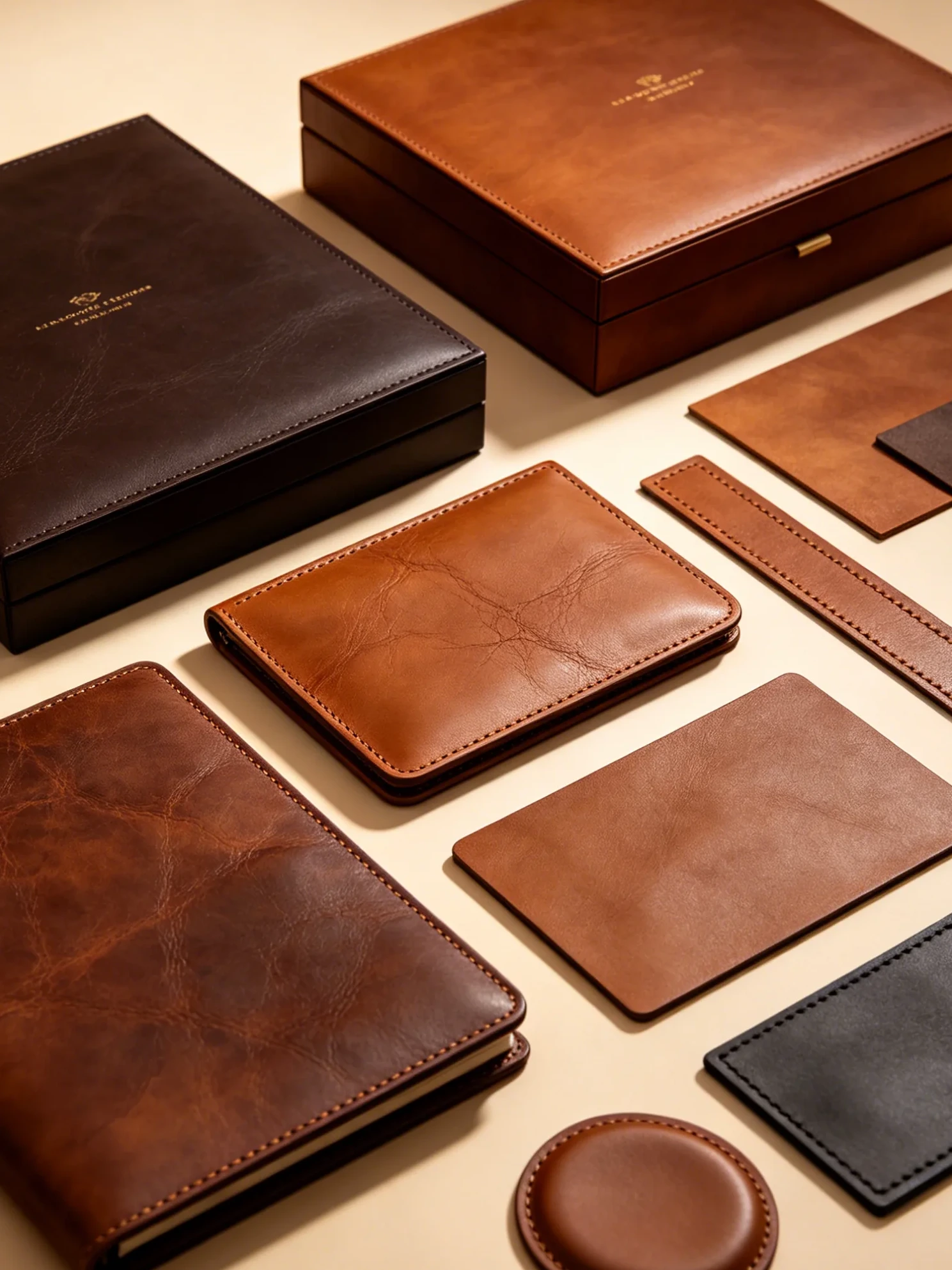 Genuine leather material natural grain premium leather Dongguan printer luxury gift boxes storage boxes