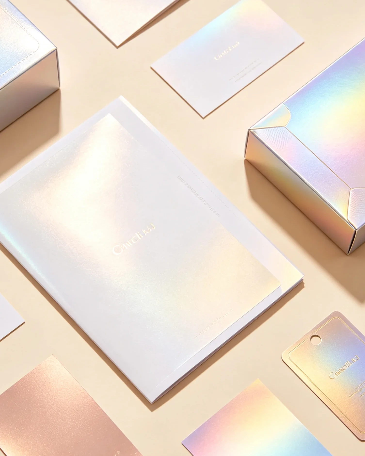 Holographic laser iridescent paper rainbow effect packaging paper Dongguan printer creative gift box