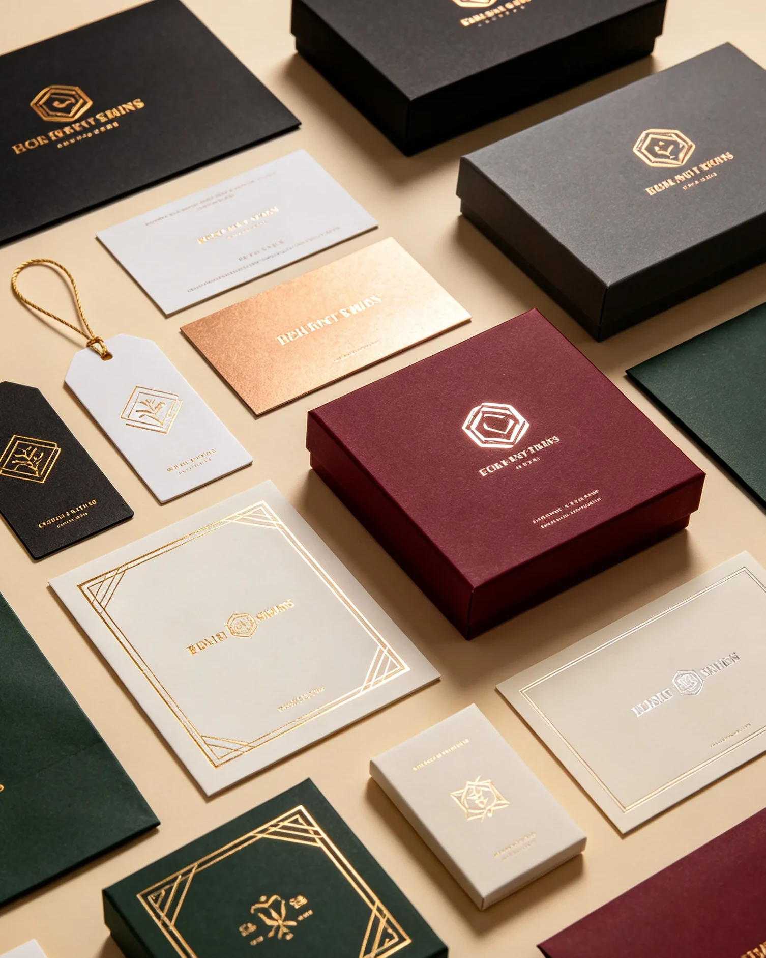 Hot foil stamping gift box packaging gold logo Dongguan China printing factory premium metal foil finish